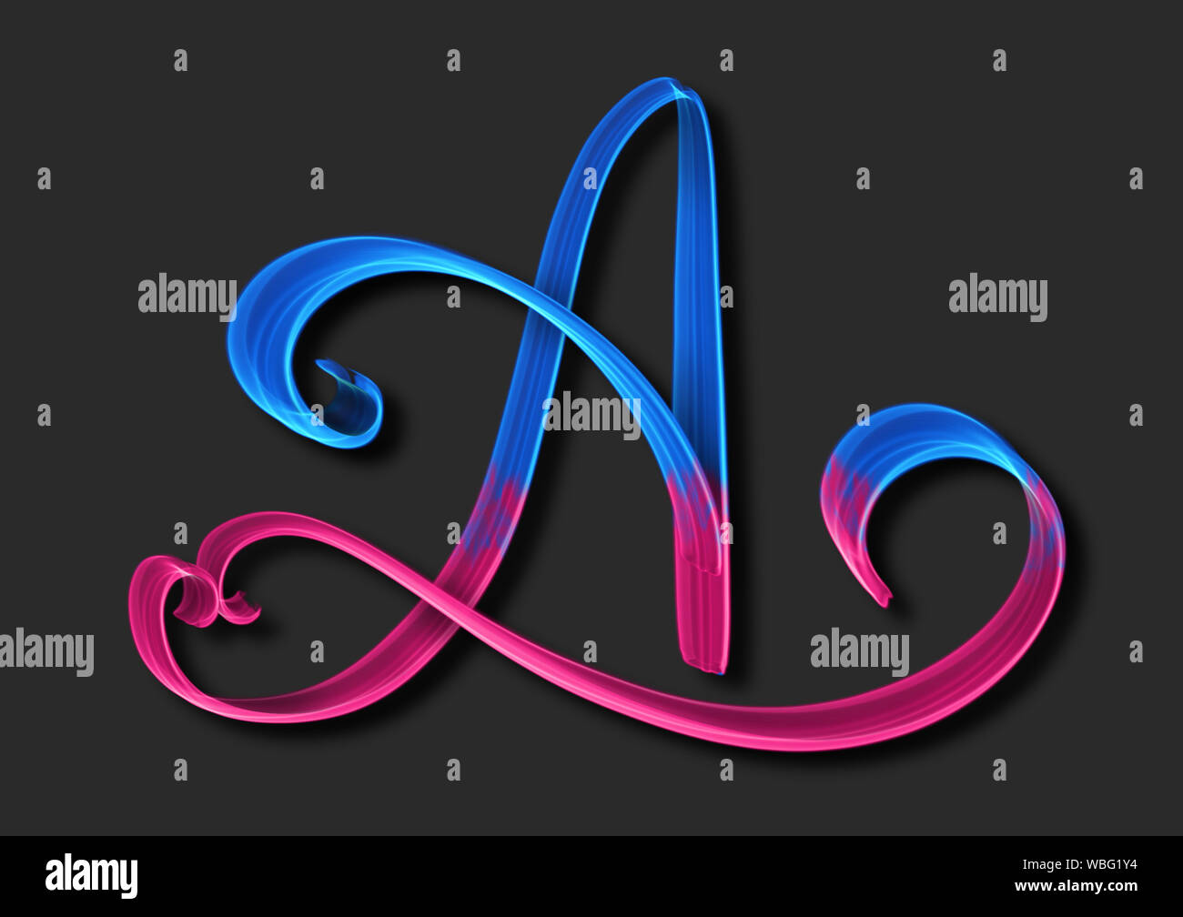 Lettera maiuscola un lettering elegante 3d illustrazione Foto Stock
