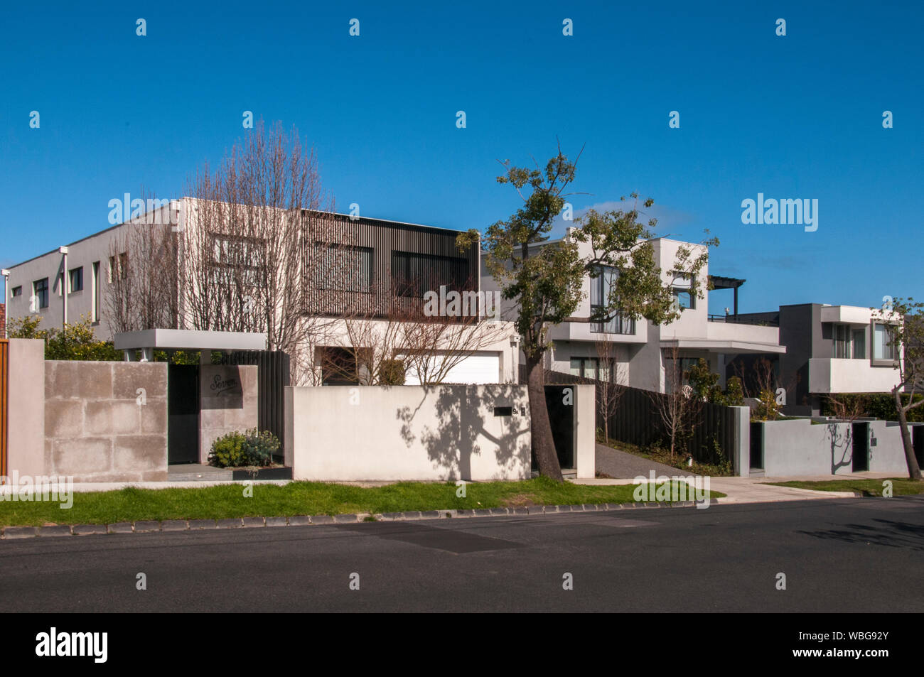 Case moderne in sè sobborghi di Melbourne, Victoria, Australia Foto Stock