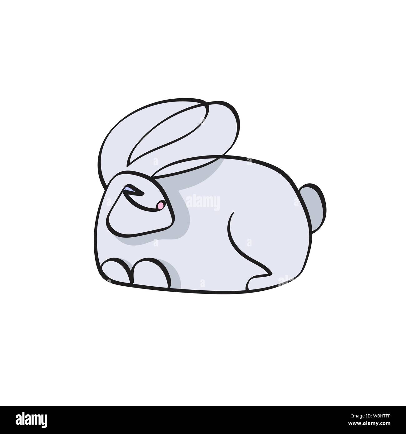 Coniglietto di pasqua dipinta nello stile di scarabocchio. Illustrazione colorata. EPS10 Illustrazione Vettoriale