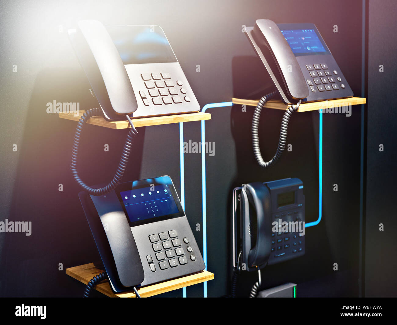 Telefoni per ufficio per il peer to peer technology Foto Stock