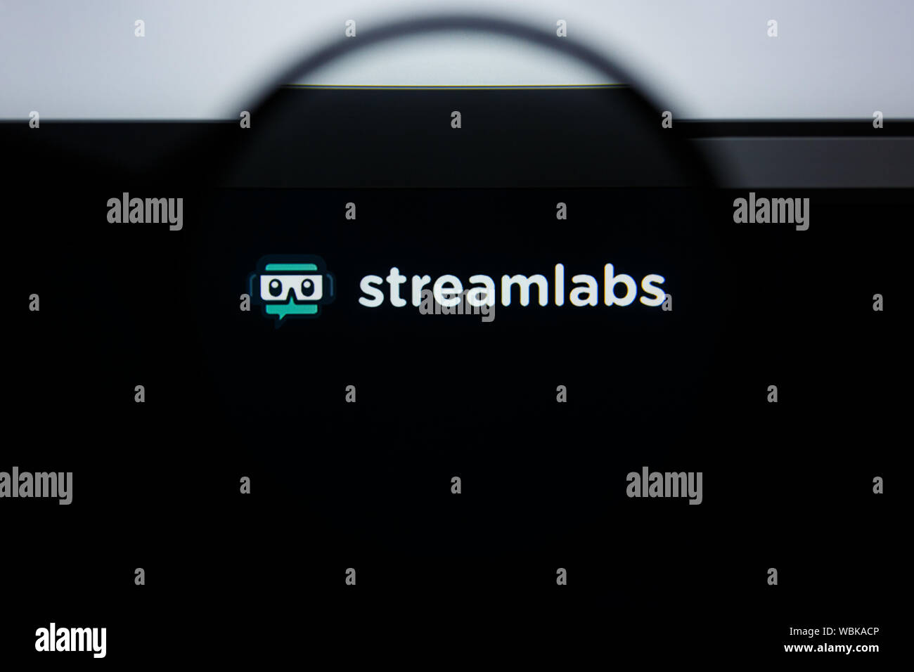 Los Angeles, California, Stati Uniti d'America - 21 Joule 2019: Editoriale illustrativa di STREAMLABS.COM website homepage. STREAM LABS logo visibile sullo schermo di visualizzazione. Foto Stock