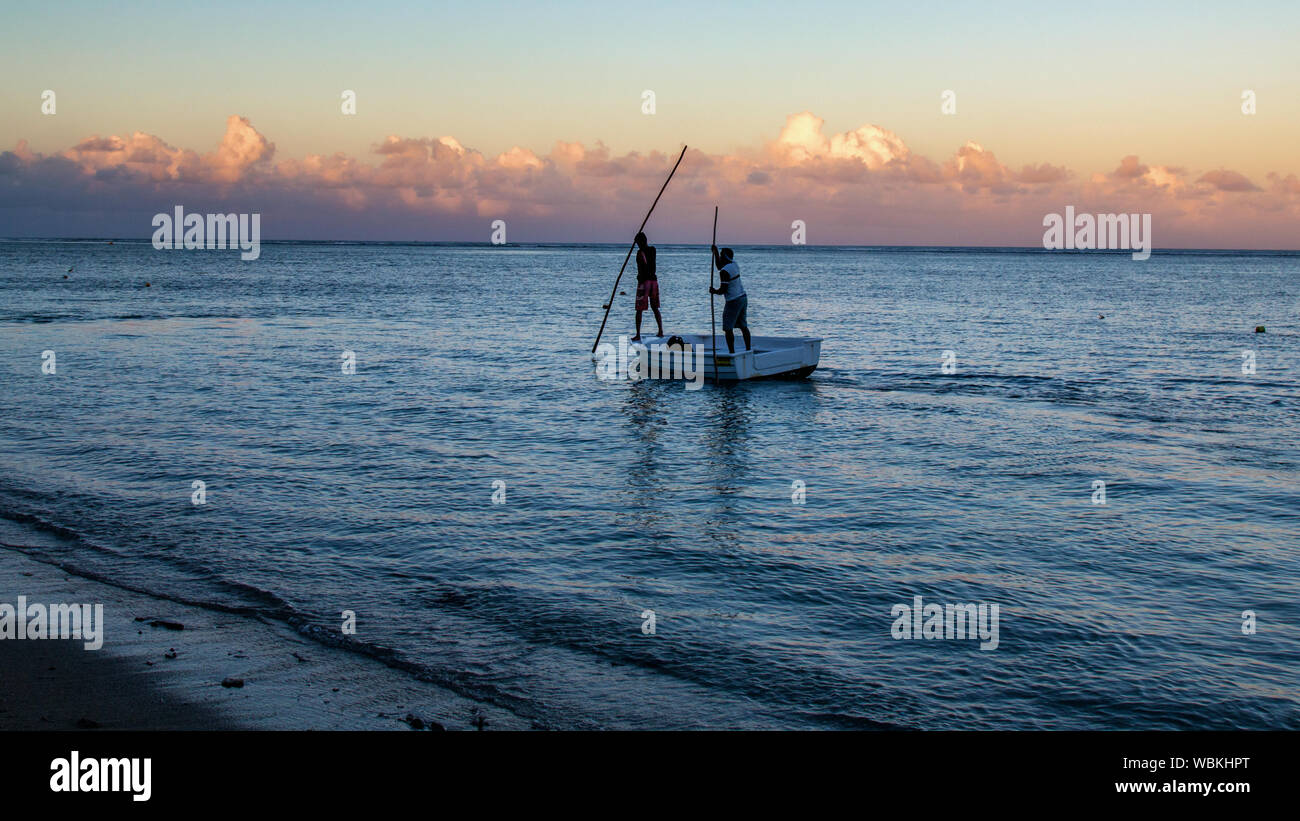 Due pescatori di sunrise Foto Stock