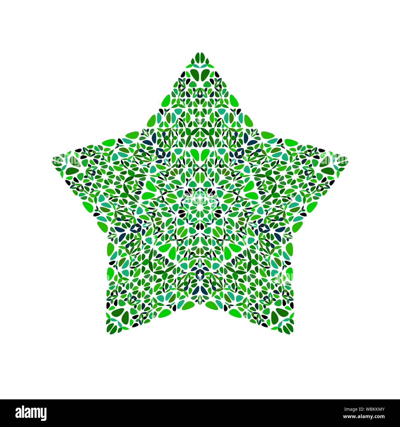 Abstract ornamento floreale star - poligono geometrico vettore colorato elemento di design da forme curvilinee Illustrazione Vettoriale