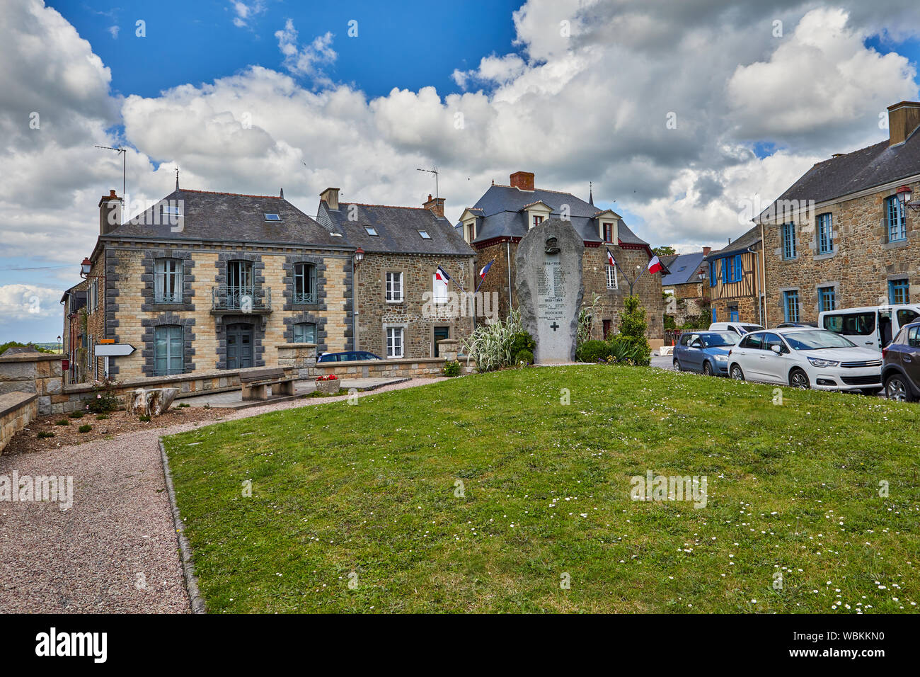 Immagine di centro del villaggio a Hede, Bretagna Francia Foto Stock