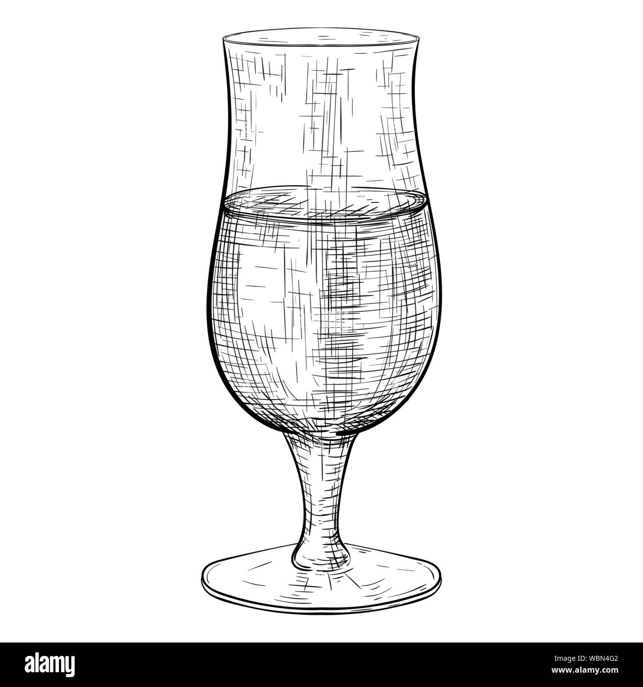 Bicchiere da birra. Mano bozzetto Illustrazione Vettoriale