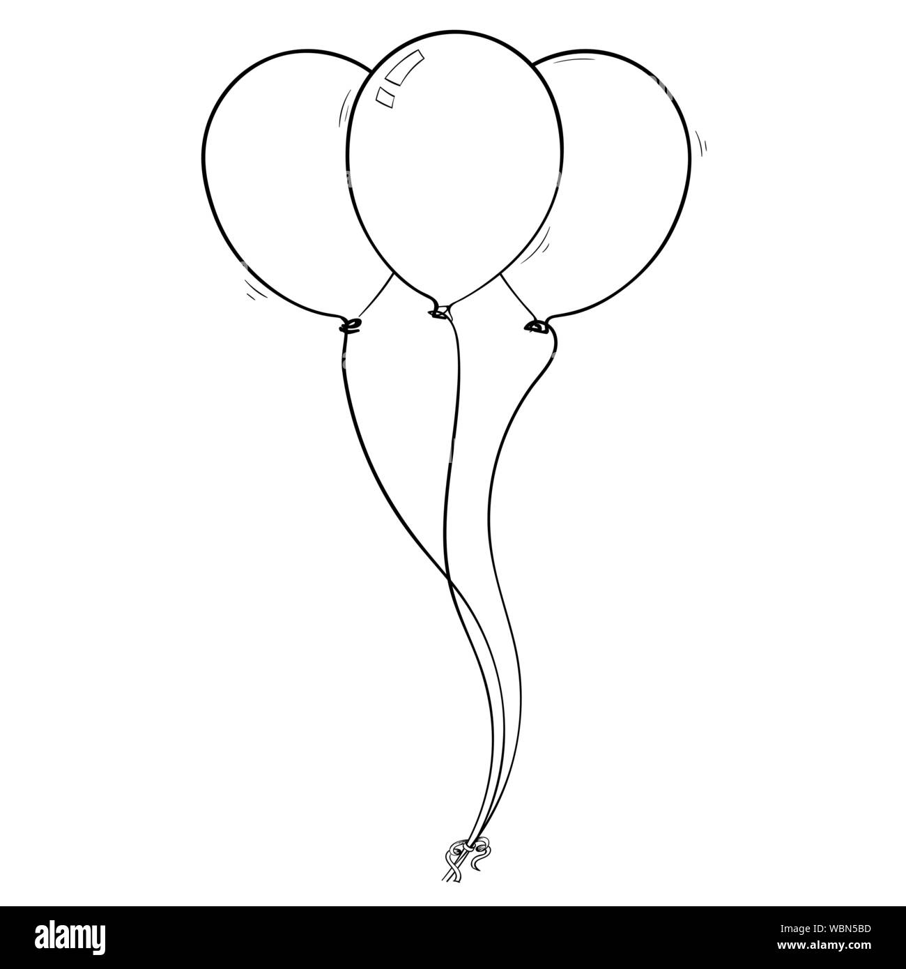 Palloncini. Mano bozzetto Illustrazione Vettoriale