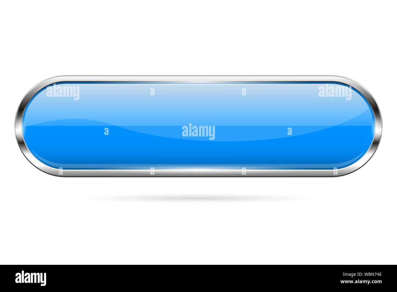 Vetro blu pulsante. 3d lucido icona ovale Illustrazione Vettoriale