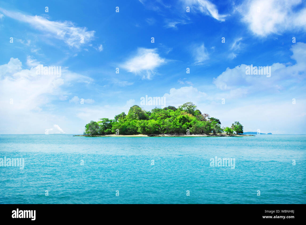 Isola tropicale e nuvole Foto Stock