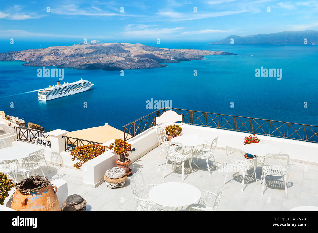 Bella città sull isola di Santorini, Grecia. Foto Stock