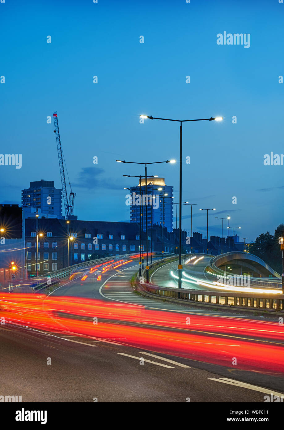 Bow flyover est di Londra Foto Stock