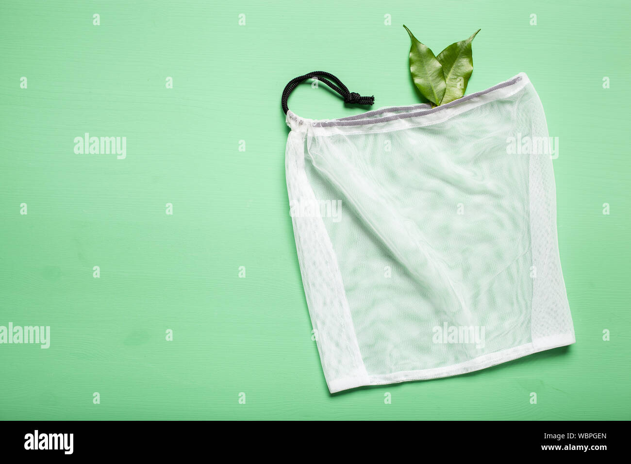 Maglia riutilizzabili sacchetto di nylon, plastica libera zero rifiuti Nozione Foto Stock