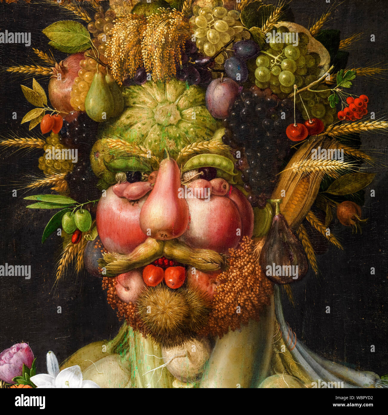 Giuseppe Arcimboldo, Vertumnus, Imperatore Rodolfo II di Asburgo, (1552-1612), dettaglio, ritratto dipinto, 1591 Foto Stock