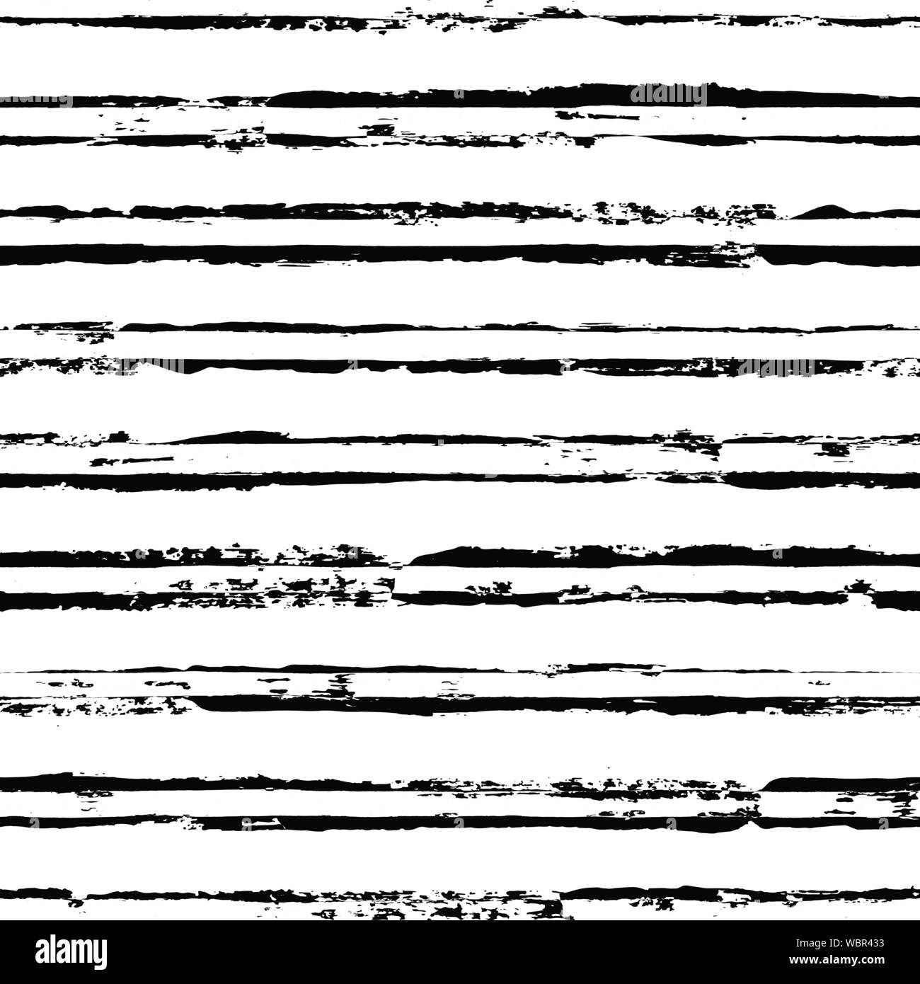 Dipinto di pattern a strisce. Seamless spazzola orizzontale di linee di corsa Illustrazione Vettoriale