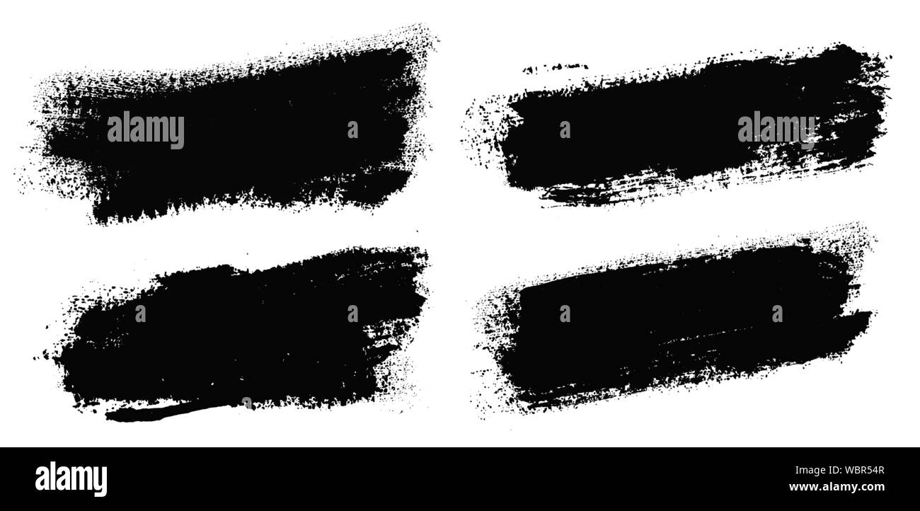 I tratti di pennello. Pennello vettoriale set. Grunge gli elementi di design. Illustrazione Vettoriale