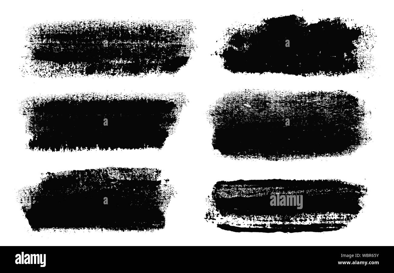 I tratti di pennello. Pennello vettoriale set. Grunge gli elementi di design. Illustrazione Vettoriale