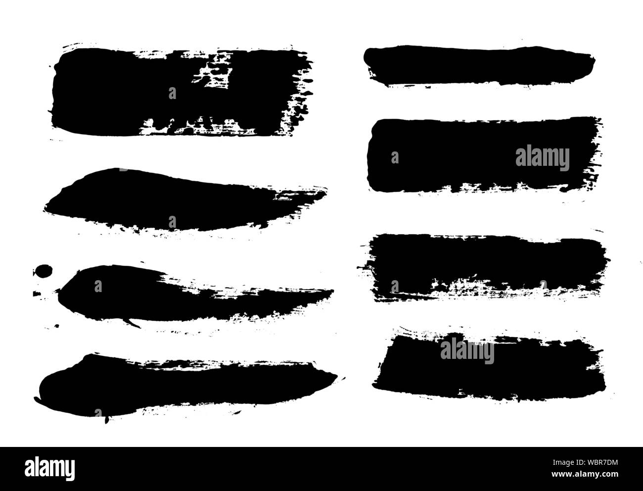 I tratti di pennello. Pennello vettoriale set. Grunge gli elementi di design Illustrazione Vettoriale