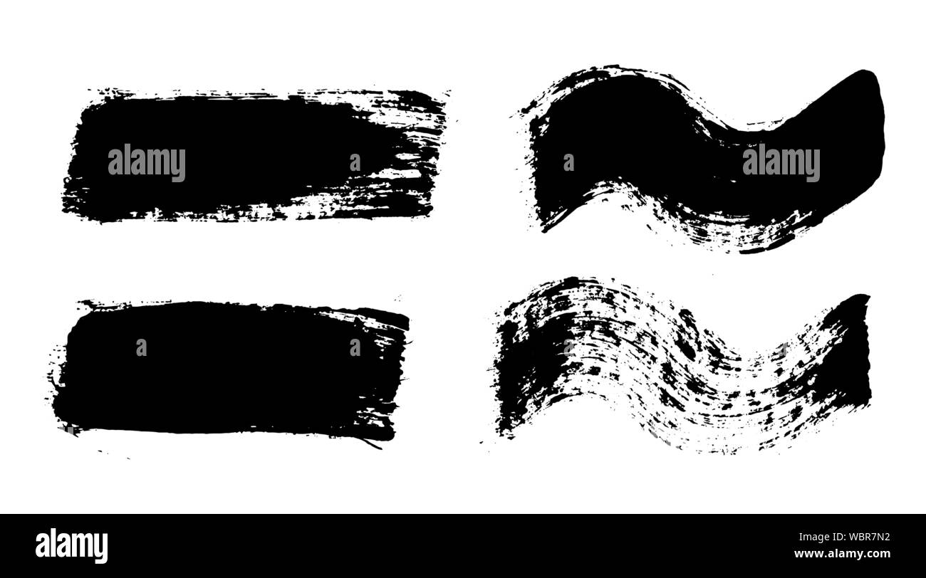 I tratti di pennello. Pennello vettoriale set. Grunge gli elementi di design Illustrazione Vettoriale