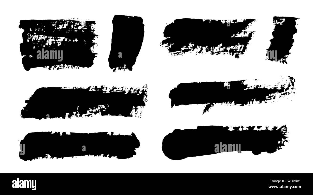 I tratti di pennello. Pennello vettoriale set. Grunge gli elementi di design Illustrazione Vettoriale