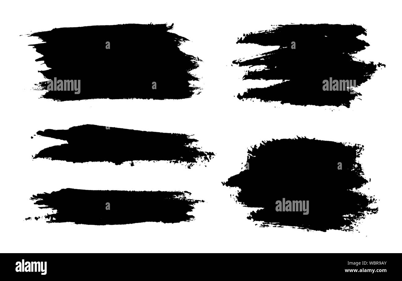I tratti di pennello. Pennello vettoriale set. Grunge gli elementi di design. Illustrazione Vettoriale