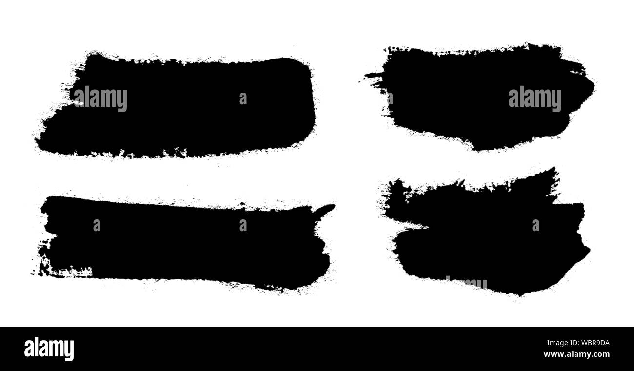 I tratti di pennello. Pennello vettoriale set. Grunge gli elementi di design. Illustrazione Vettoriale