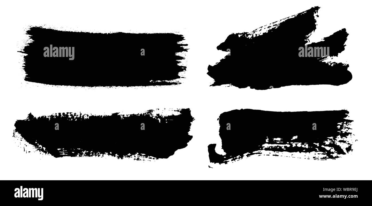 I tratti di pennello. Pennello vettoriale set. Grunge gli elementi di design. Illustrazione Vettoriale