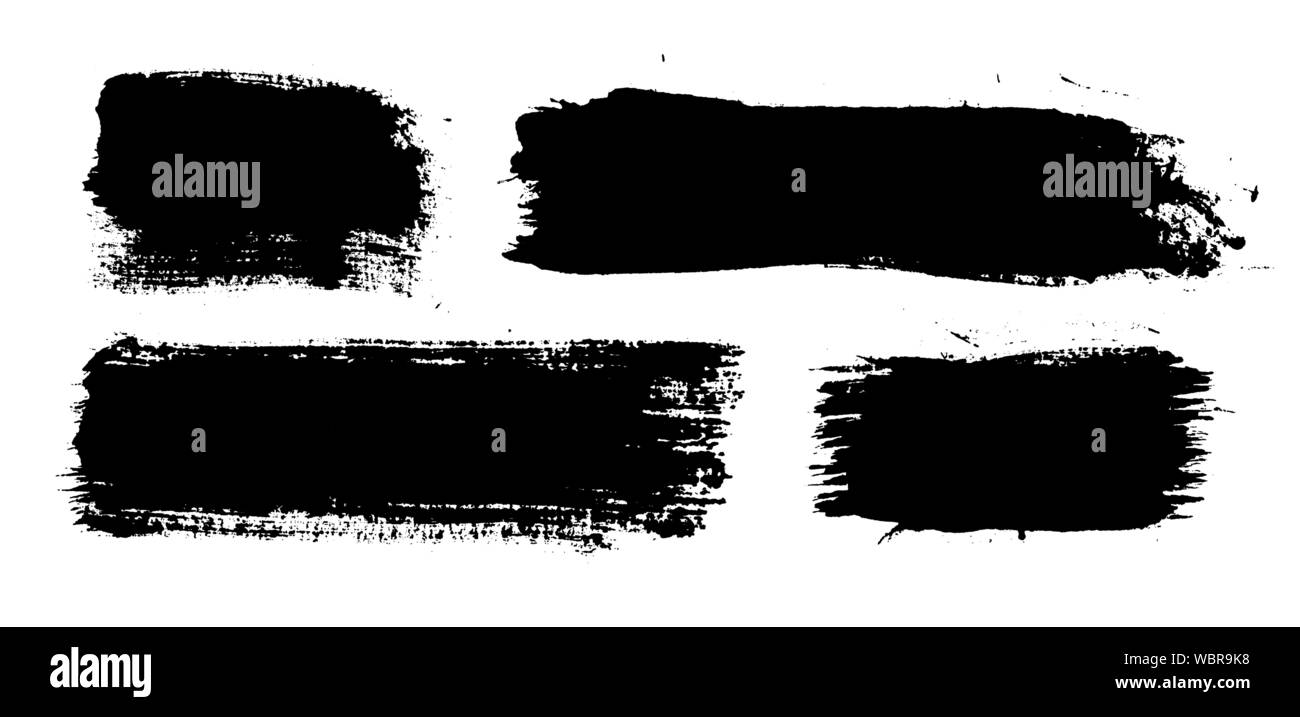 I tratti di pennello. Pennello vettoriale set. Grunge gli elementi di design. Illustrazione Vettoriale