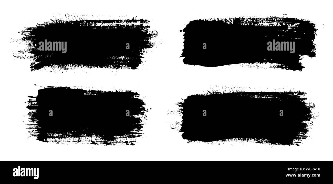 I tratti di pennello. Pennello vettoriale set. Grunge gli elementi di design. Illustrazione Vettoriale