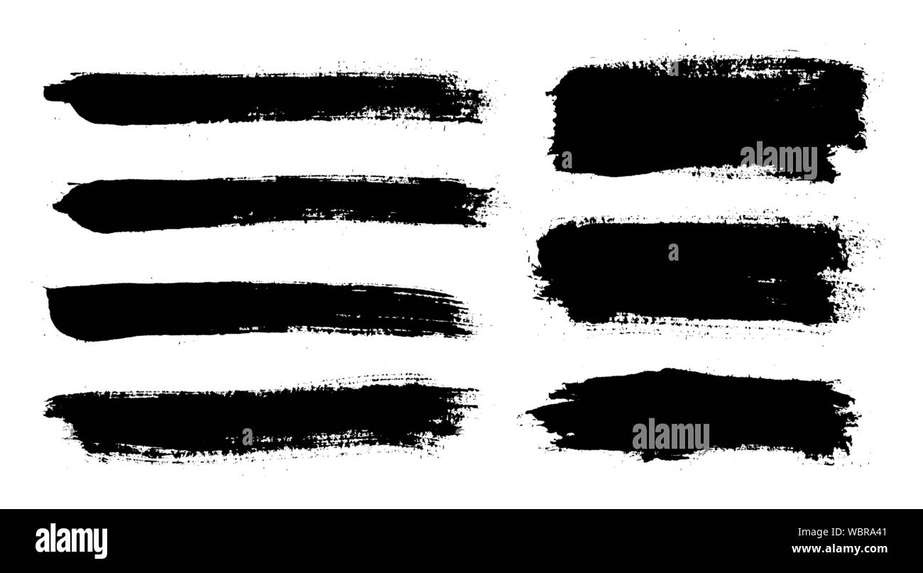 I tratti di pennello. Pennello vettoriale set. Grunge gli elementi di design. Illustrazione Vettoriale