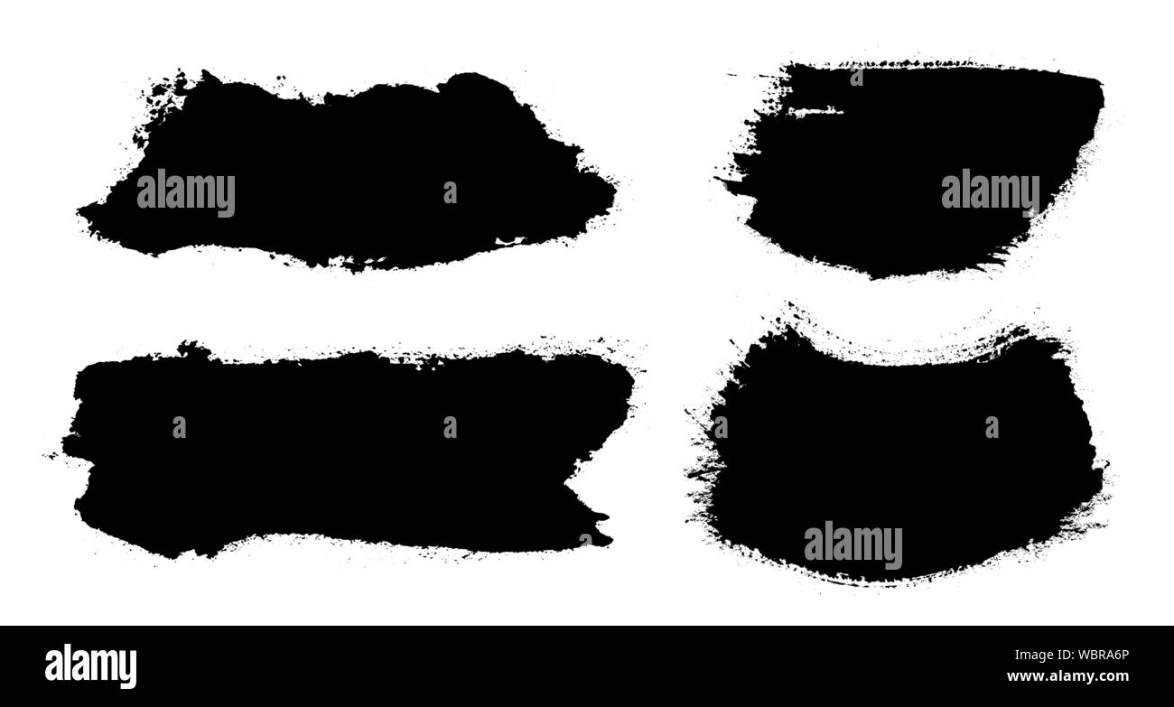 I tratti di pennello. Pennello vettoriale set. Grunge gli elementi di design. Illustrazione Vettoriale