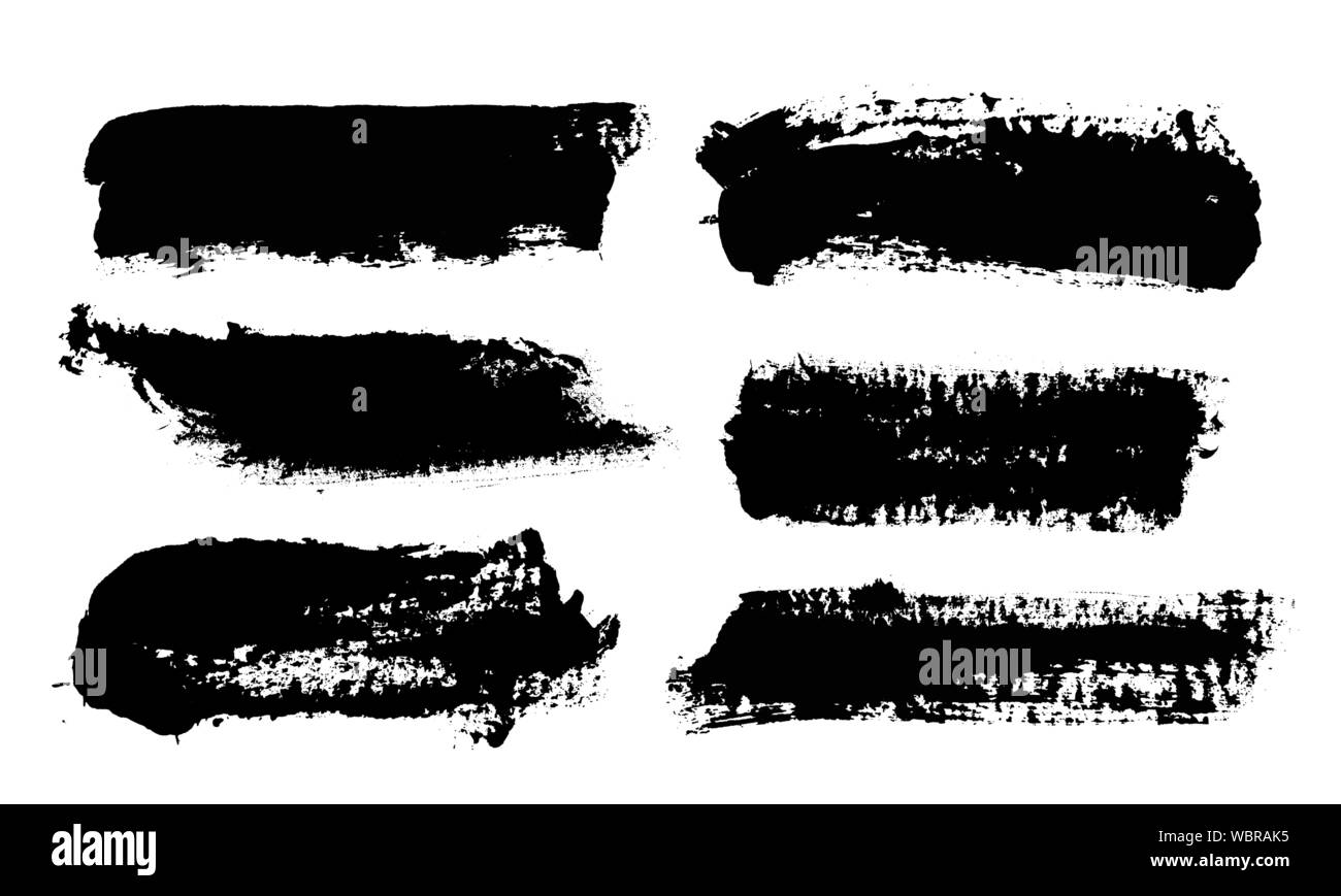 I tratti di pennello. Pennello vettoriale set. Grunge gli elementi di design. Illustrazione Vettoriale