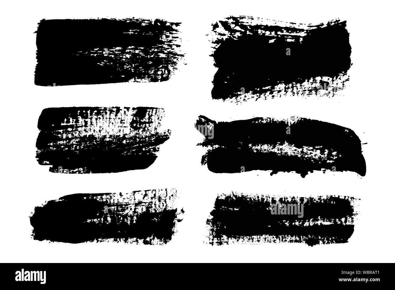 I tratti di pennello. Pennello vettoriale set. Grunge gli elementi di design. Illustrazione Vettoriale