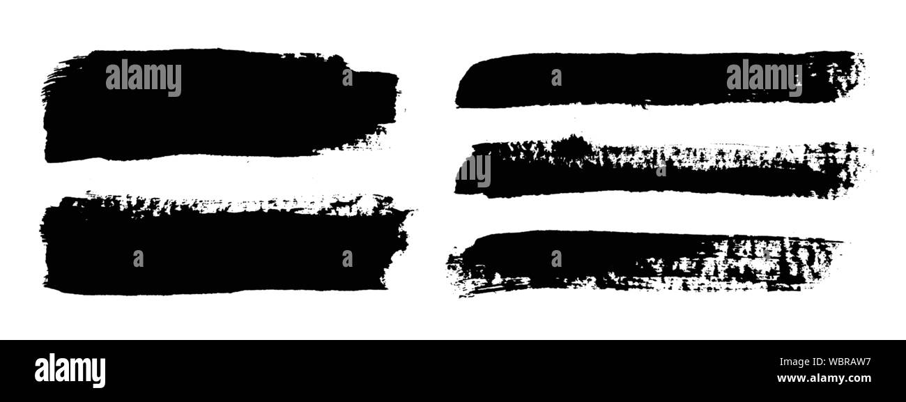 I tratti di pennello. Pennello vettoriale set. Grunge gli elementi di design. Illustrazione Vettoriale