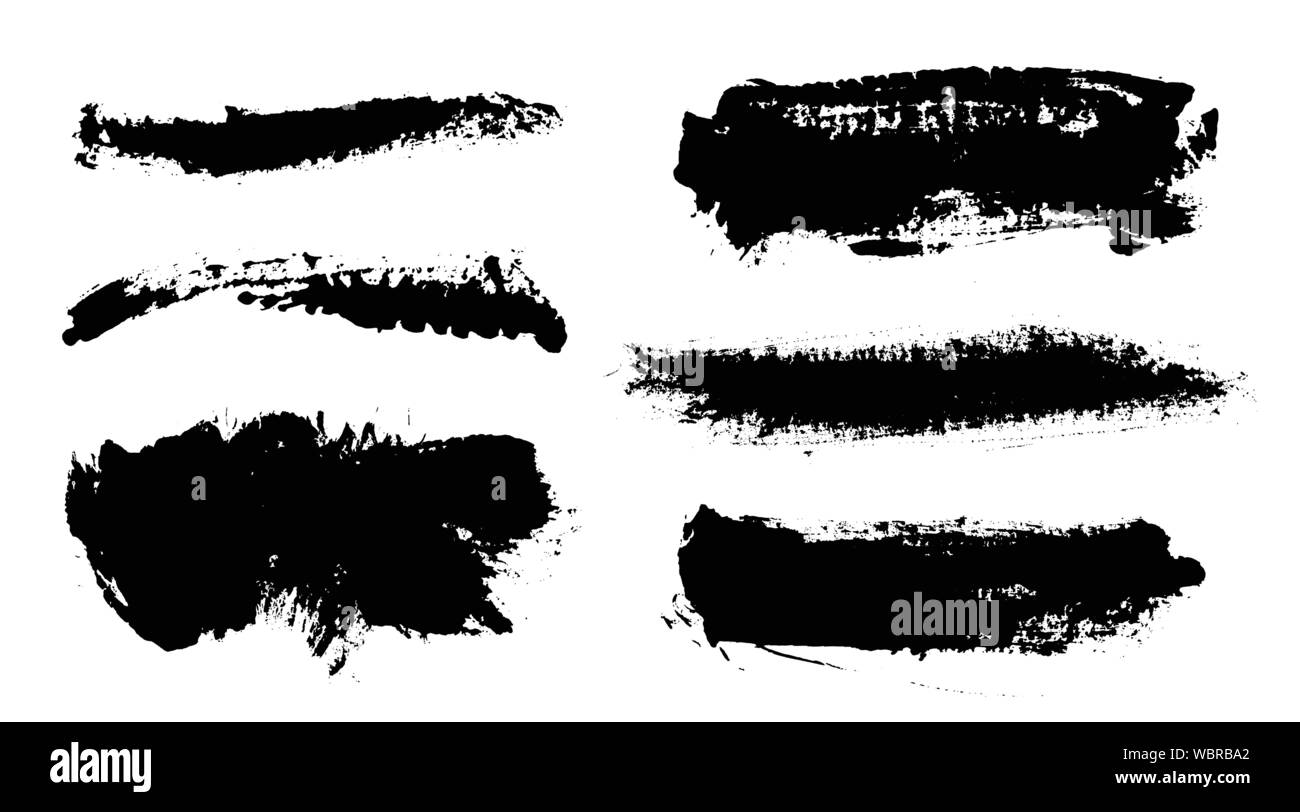 I tratti di pennello. Pennello vettoriale set. Grunge gli elementi di design. Illustrazione Vettoriale
