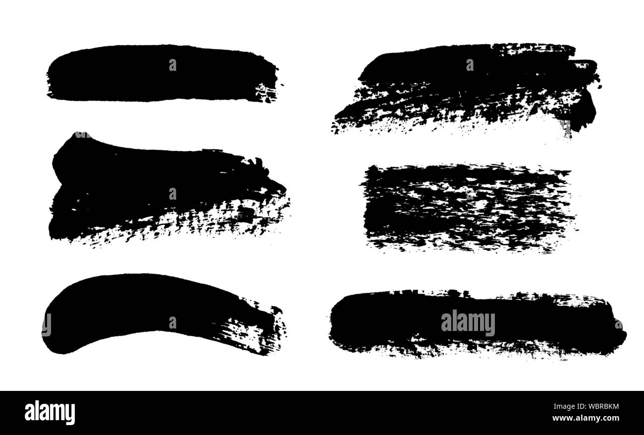 I tratti di pennello. Pennello vettoriale set. Grunge gli elementi di design. Illustrazione Vettoriale