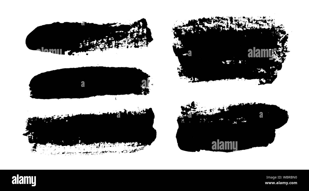 I tratti di pennello. Pennello vettoriale set. Grunge gli elementi di design. Illustrazione Vettoriale