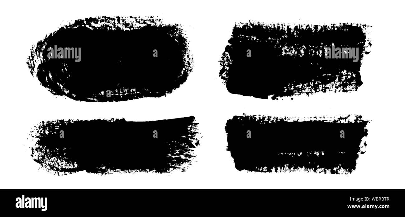 I tratti di pennello. Pennello vettoriale set. Grunge gli elementi di design. Illustrazione Vettoriale