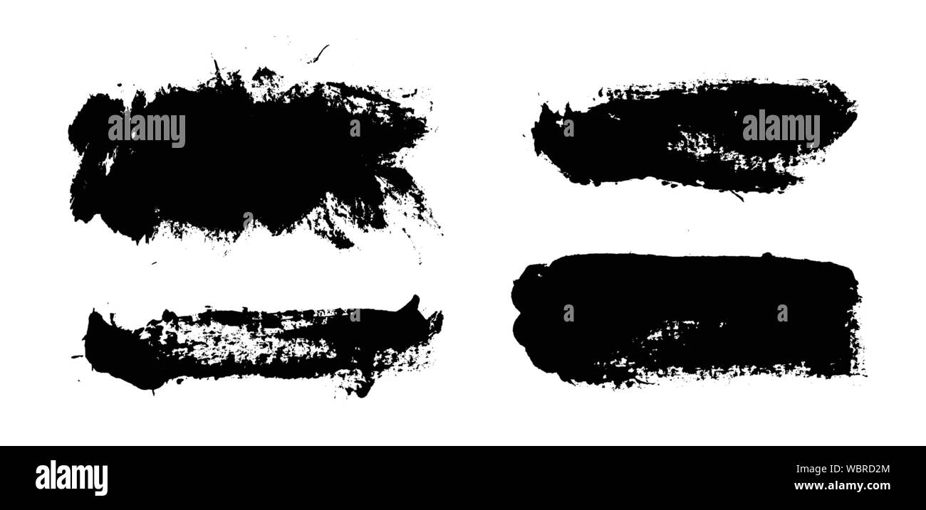 I tratti di pennello. Pennello vettoriale set. Grunge gli elementi di design. Illustrazione Vettoriale