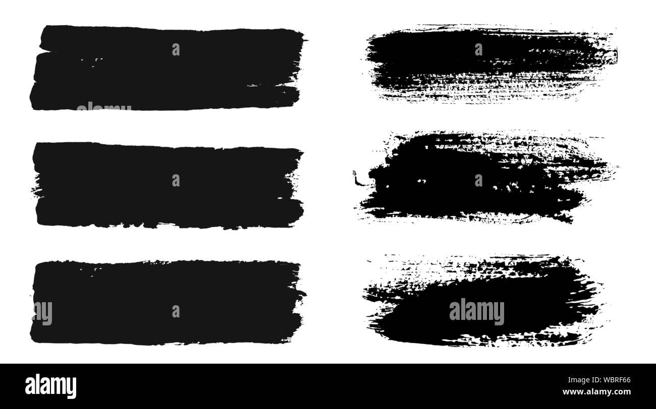 I tratti di pennello. Pennello vettoriale set. Grunge gli elementi di design. Illustrazione Vettoriale