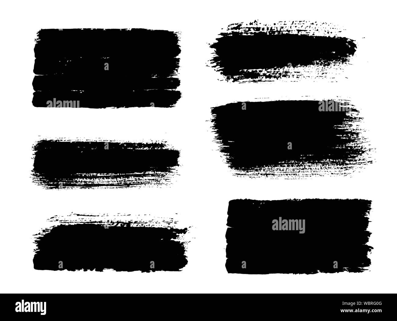 I tratti di pennello. Pennello vettoriale set. Grunge gli elementi di design. Illustrazione Vettoriale