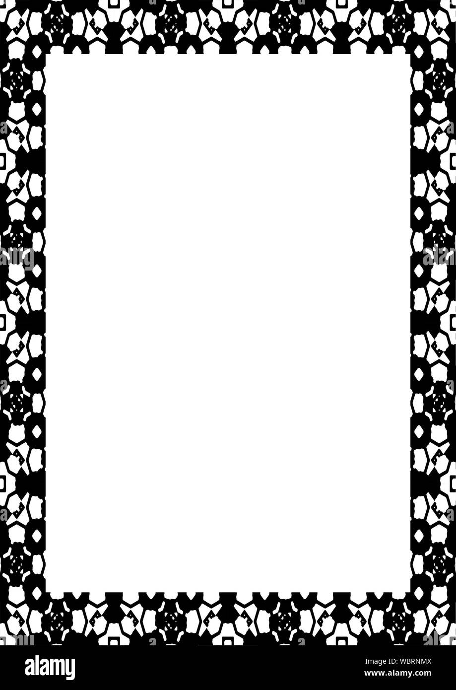 Cornice bianca di sfondo decorate con design confini. Foto Stock