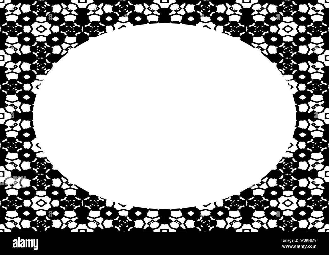 Cerchio bianco telaio con sfondo decorato frontiere del design Foto Stock