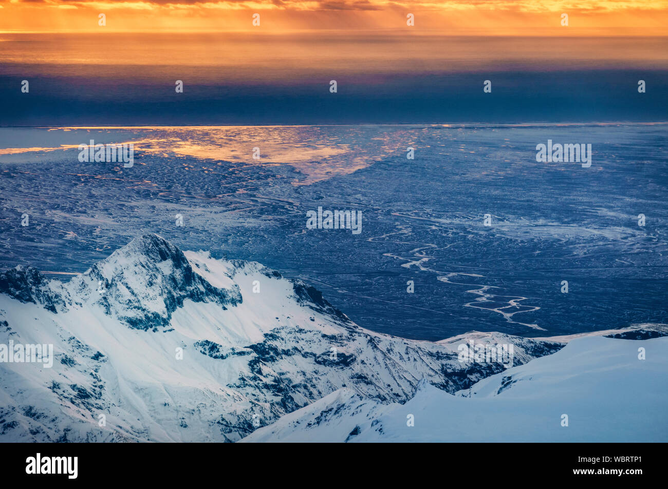 Oraefajokull ghiacciaio Vatnajokull calotta di ghiaccio, Islanda Foto Stock