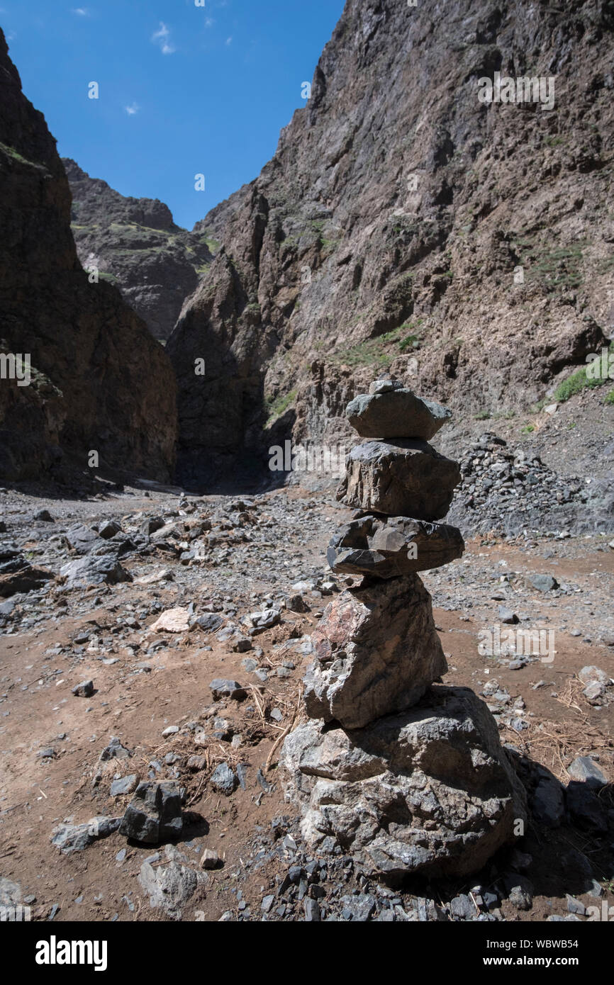 Yolyn Am è una profonda e stretta gola nel Gurvan Saikhan montagne della Mongolia meridionale. La valle è chiamato dopo il Lammergeier, che è denominata Y Foto Stock