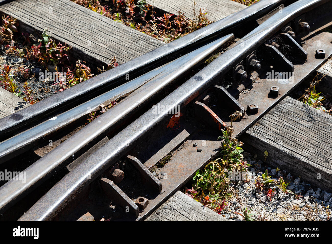I punti sulla linea ferroviaria, Wapping Wharf, Bristol Foto Stock