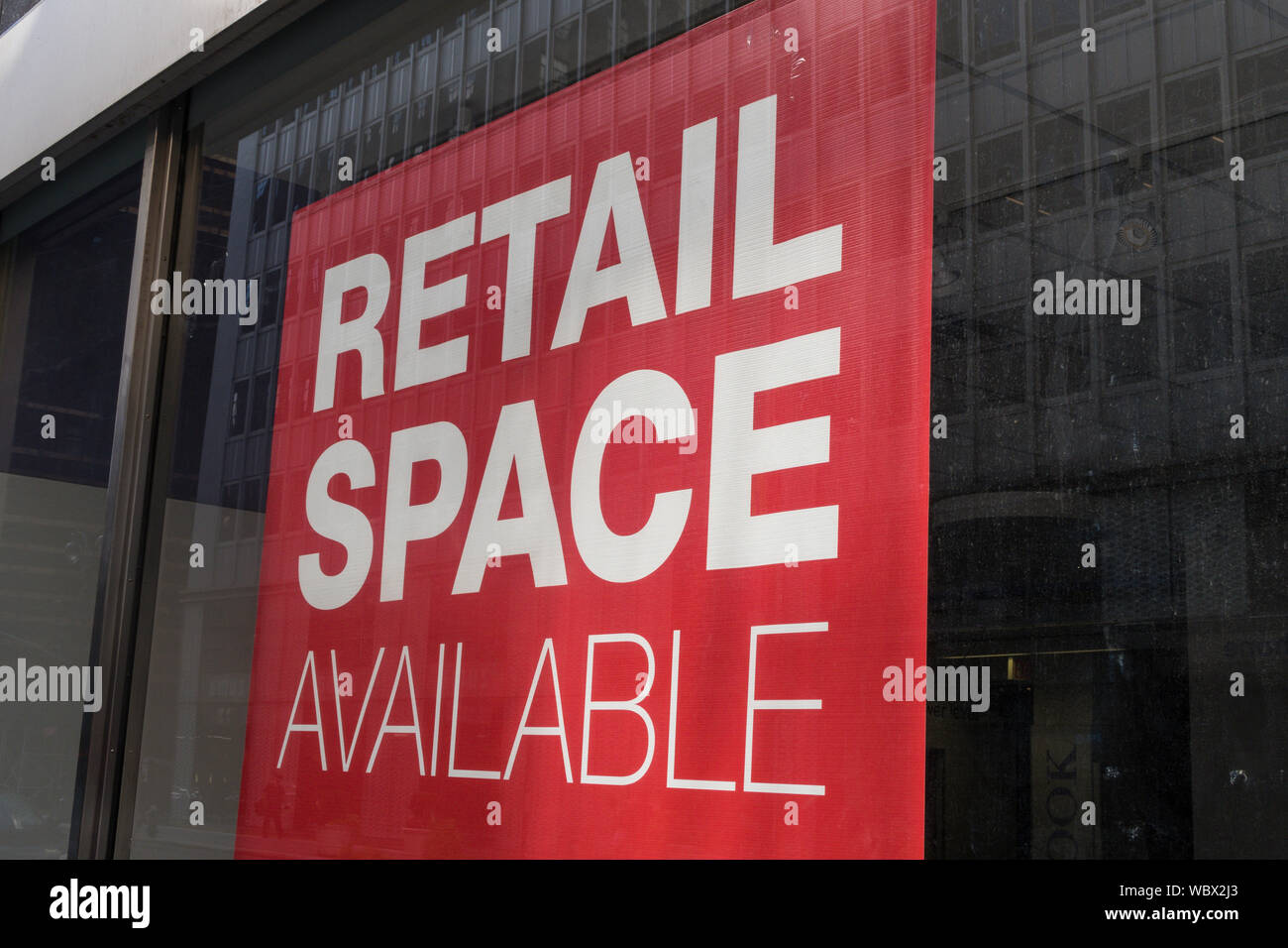 Spazio Retail disponibile Sign in New York City, Stati Uniti d'America Foto Stock