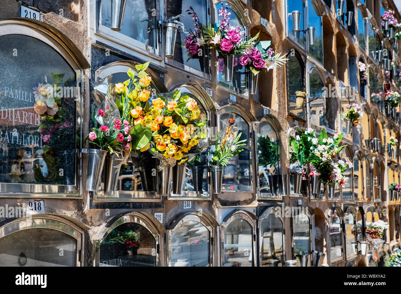 Cementeri Les Corts di Barcellona, in Catalogna, Spagna. Foto Stock