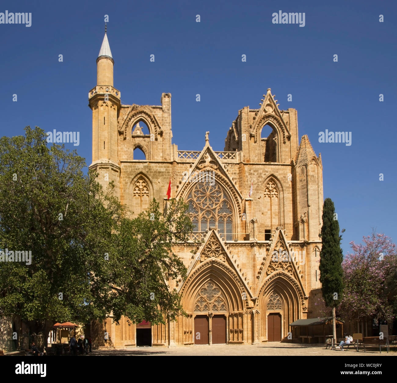 Moschea di Lala Mustafa Pasha - Cattedrale di San Nicola a Famagosta. Cipro Foto Stock