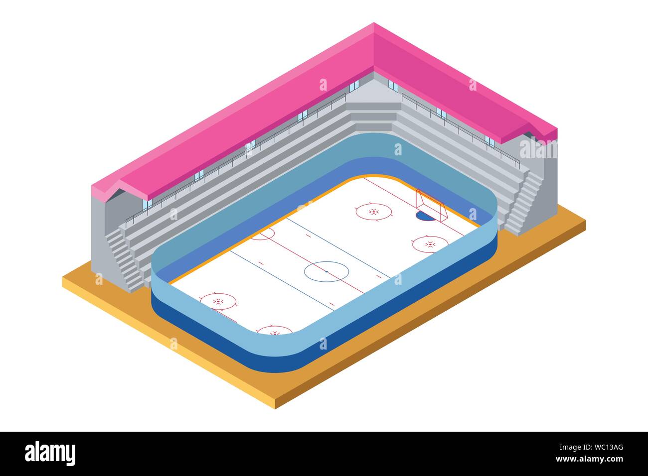 Un vettore illustrazione isometrica di Hockey sul ghiaccio Illustrazione Vettoriale