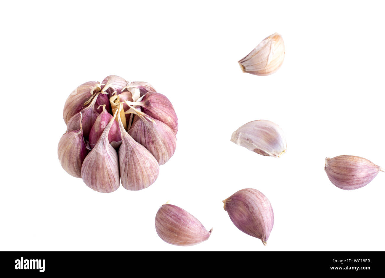 Ortaggi sani. Aglio isolato sul bianco. Foto Stock
