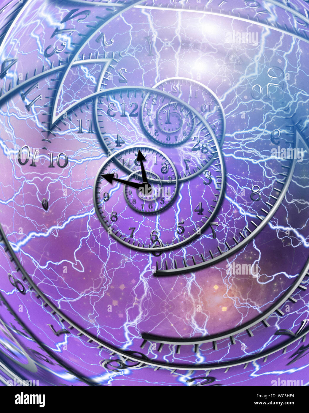 Tempo di tessitura spirali attraverso lo spazio energetico Foto Stock